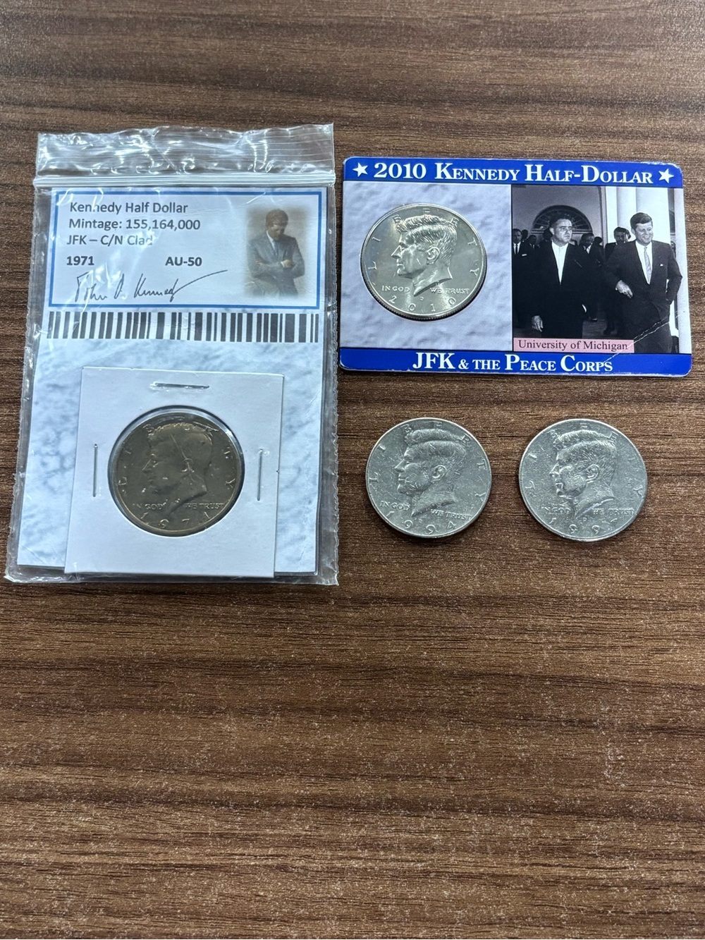 Kennedy Half dollar lot 1971 1994 1997 & 2010 JFK The Peace Corps Mint Condition